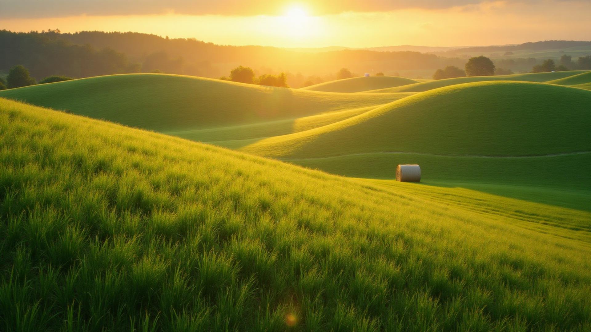 Weite bayerische Agrarlandschaft mit abgeernteten Getreidefeldern und Baumreihen am Horizont